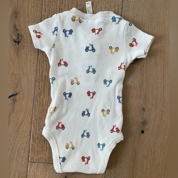 Liam & James 6-9 months short set outfit Vespa Scooter Orange Cream Summer Boy - Picture 5 of 8